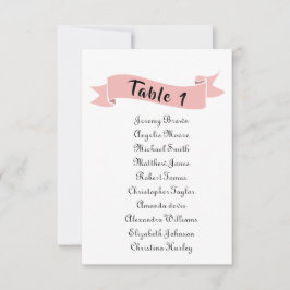 Convites Gráfico de assentos de casamento rosa.
