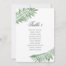Convites Gráfico de assentos de casamento tropical Folhas v