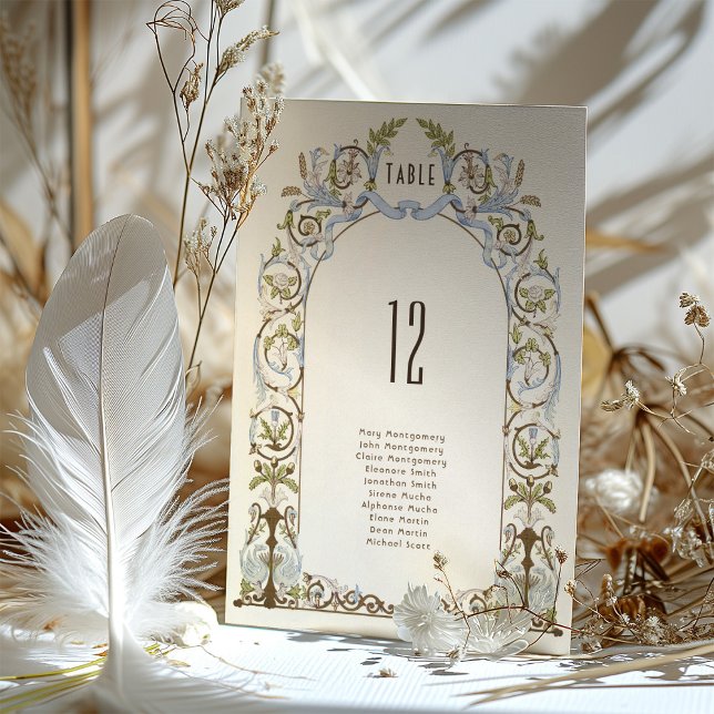 Convites Gráfico de Assentos de Casamentos Florais Vitorian (Criador carregado)