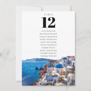 Convites Gráfico de Assentos de Número de Mesa de Santorini