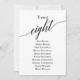 Convites Gráfico de Assentos do Script Elegante Preto Númer