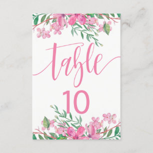 Convites Gráfico de Assentos Número da Mesa Rosa Amor Flore