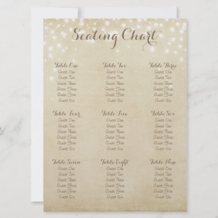 Convites Gráfico de Assentos Parchment Sparkle