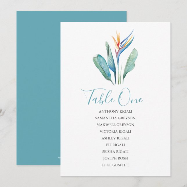 Convites Gráfico de Casamento de Flores Tropicais (Frente/Verso)