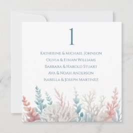 Convites Gráfico de Casamento - Pastel Coral Reef-Beach