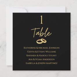 Convites Gráfico de Casamento - Preto e Dourado-