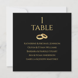 Convites Gráfico de Casamento - Preto e Dourado-