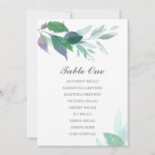 Convites Gráfico de Casamento Verde, Plano de Mesa