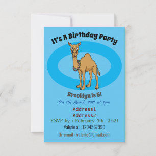 Convites Gráfico de desenhos do camelo feliz