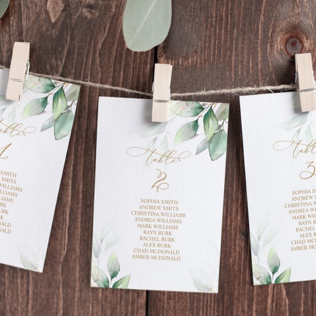 Convites Gráfico de Lugares Eucalyptus Greenery Número 2 (Criador carregado)