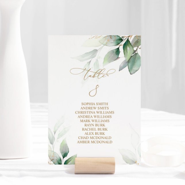 Convites Gráfico de Lugares Eucalyptus Greenery Número 8 (Criador carregado)