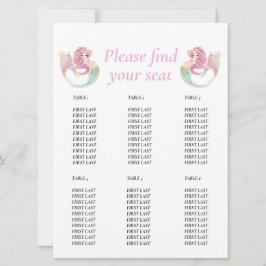 Convites Gráfico de mesa de chá de bebê sereia rosa