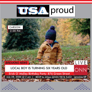 Convites Gráfico de notícias de TV especializadas em aniver