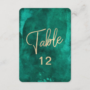 Convites Gráfico de Número de Mesa em Aquarela Verde Esmera