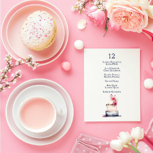 Convites Gráfico de Número de Sentados do bolo de casamento