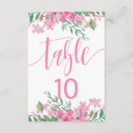 Convites Gráfico de Número de Tabela Rosa com Flores de Amo