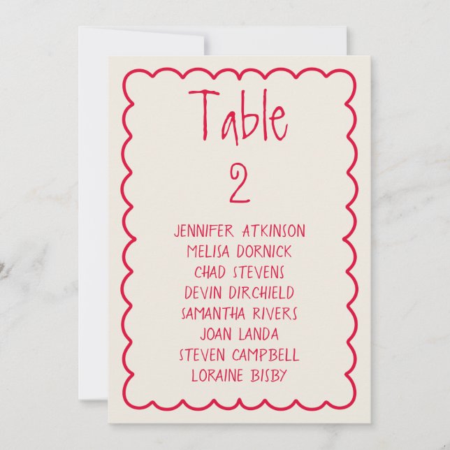 Convites Gráfico De Sentados De Casamento Retro Escrito À M (Frente)