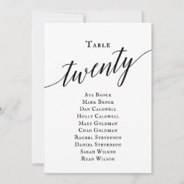 Convites Gráfico de Sentados do Script Elegante Preto Númer