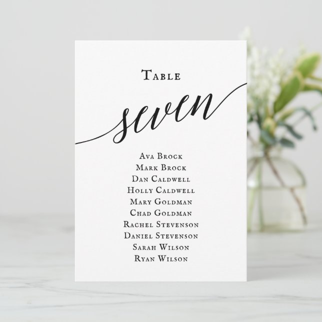 Convites Gráfico de Sentos da Tabela de Script Elegante Pre (Em pé/Frente)