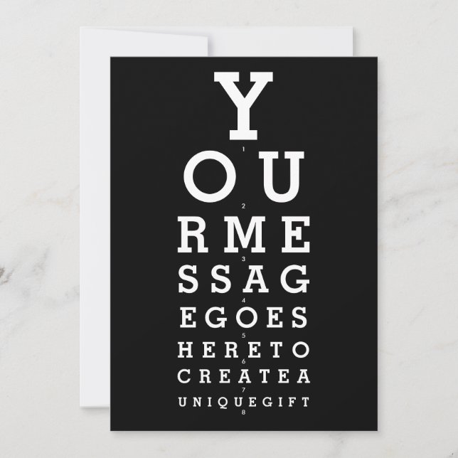 Convites Gráfico de Teste de Visão Personalizado Mensagem D (Frente)