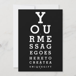 Convites Gráfico de Teste de Visão Personalizado Mensagem D