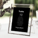Convites Gráfico Formal de Casamento Negro 10 Mesa<br><div class="desc">Este cartão de 10 assentos da mesa negra formal é perfeito para um casamento rústico. O design apresenta uma bela fonte em um fundo preto para embelezar seu evento. A placa impressão verso (frente e verso).</div>