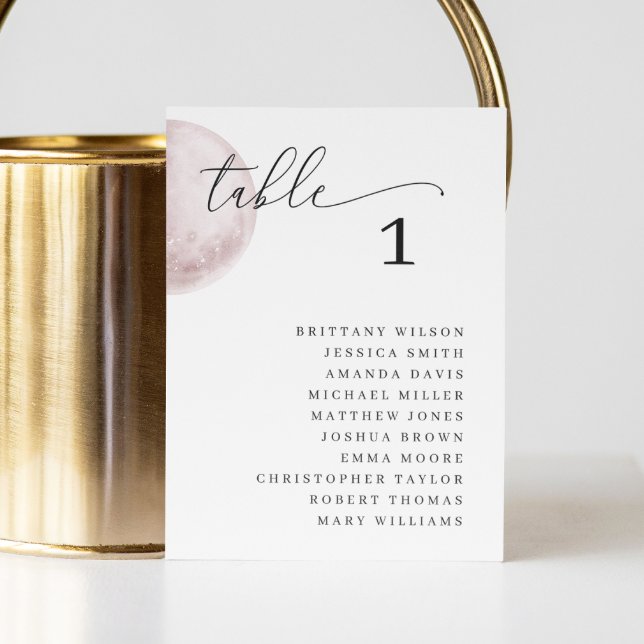 Convites Gráfico Místico De Lua Rosa. Casamento elegante (Criador carregado)