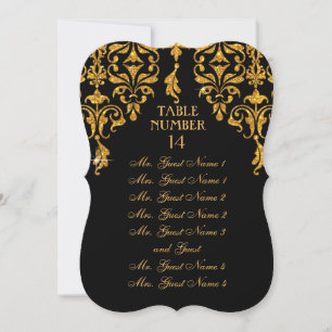 Convites Gráfico Sentado de Mesa Folha Damask Art Nouveau