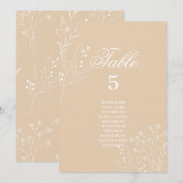 Convites Gráficos de Assentos Florais Boho de Canto Branco 