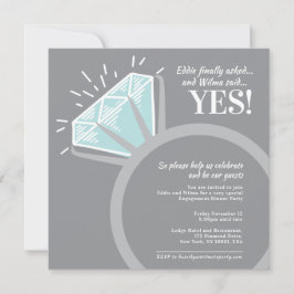 convites gráficos para anel de diamante de festa d