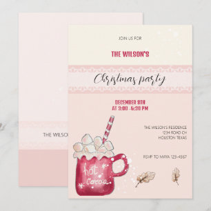 Convites Grama de canas de cacau quente e bonito