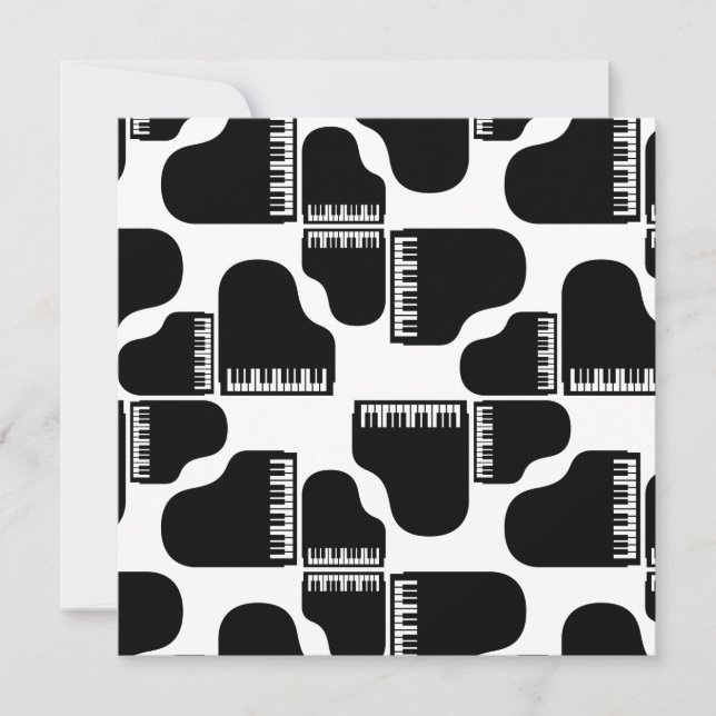 Convites Grand Pianos Music Themed Piano Art COR PERSONALIZ (Frente)