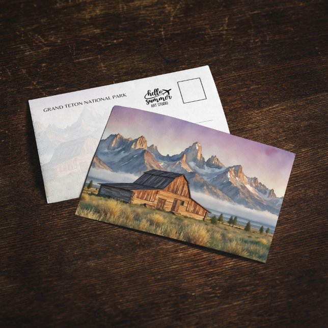 Convites Grand Teton National Park Watercolor Postcard (Criador carregado)