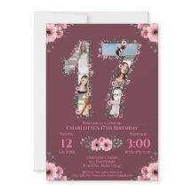 Grande 17ª Rapariga de Aniversário Foto Colagem Ro