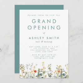 Convites Grande Abertura de Campo de Flor Selvagem Elegante