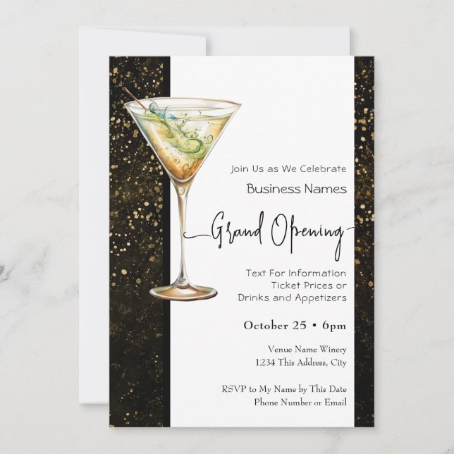 Convites Grande Abertura de Empresas Cocktails (Frente)