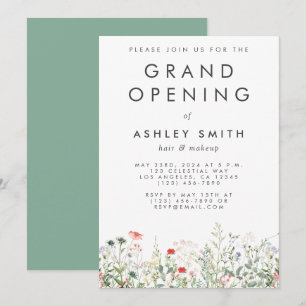 Convites Grande Abertura de Prado de Flor Selvagem