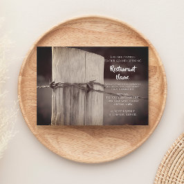 Convites Grande Abertura do Restaurante da Fazenda de Cerca