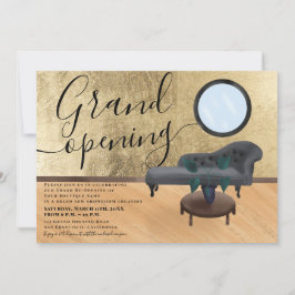 Convites Grande abertura do salão de beleza de cena de ouro