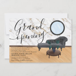 Convites Grande abertura do salão de beleza de ouro moderno