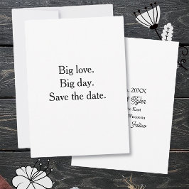 Convites Grande amor. Grande dia. Salve a data.