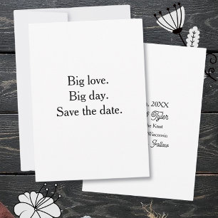 Convites Grande amor. Grande dia. Salve a data.