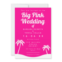 Grande Casamento Rosa Barbiecore Trendy Palm Tree 