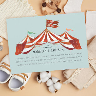 Convites Grande Chá de fraldas de Casais de tenda de circo 