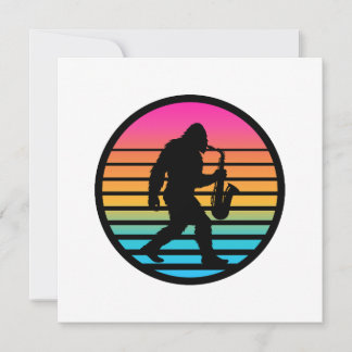 Convites Grande Design de Saxofone Jazz Bigfoot Pôr do Sol
