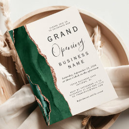 Convites Grande empresa abrindo Rosa verde agate Dourado