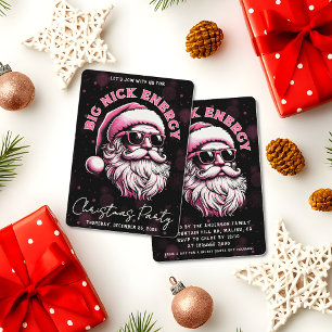Convites Grande Energia de Papai Noel Nick Engraçado Natal 