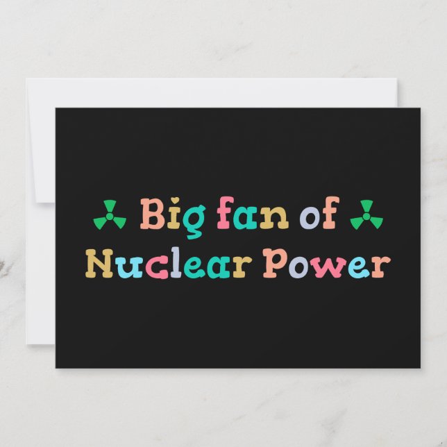 Convites Grande fã da energia nuclear (Frente)