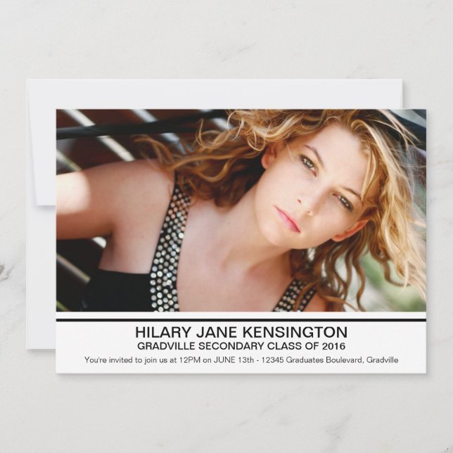 Convites Grande festa de formatura ou cerimónia simples da (Frente)