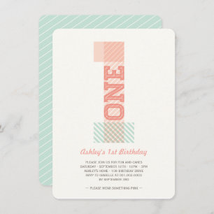 Convites Grande Número 1 Festa de primeiro aniversario de G